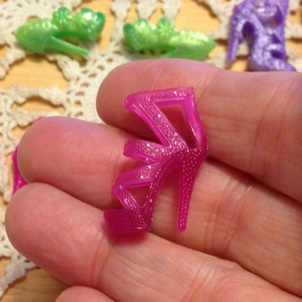 Bundle of 10 doll shoe pairs for Barbie or similar dolls